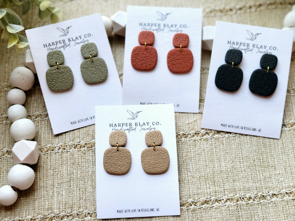 The Vivian Set- Polymer Clay Dangle Earrings