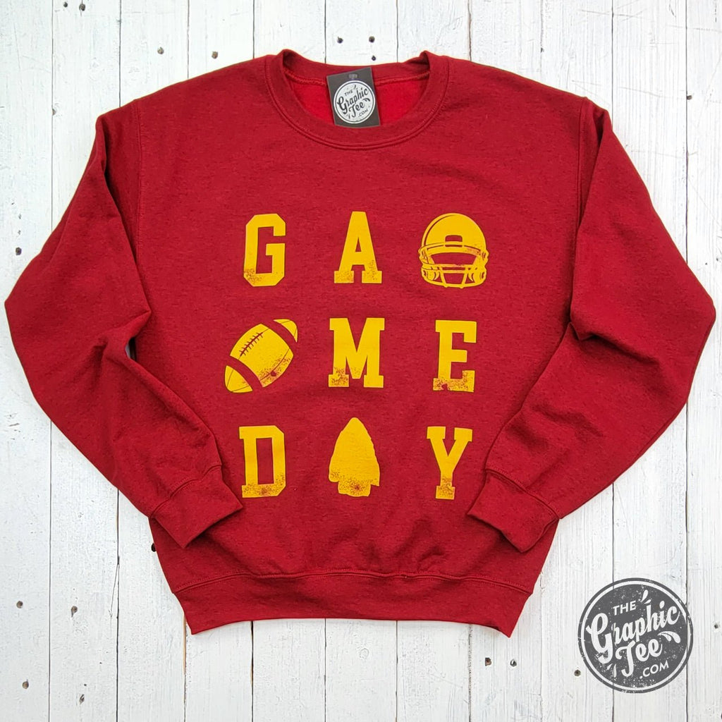 GAME DAY KC Red and Gold Crewneck Sweatshirt