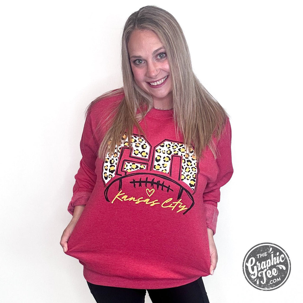 Go KC Leopard Red Unisex Crewneck Sweatshirt