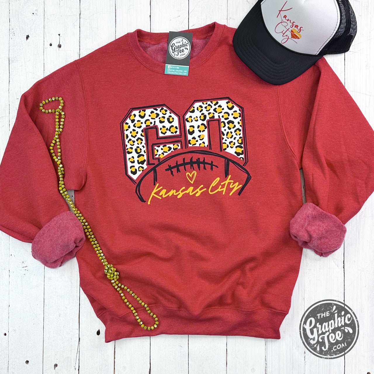 Go KC Leopard Red Unisex Crewneck Sweatshirt