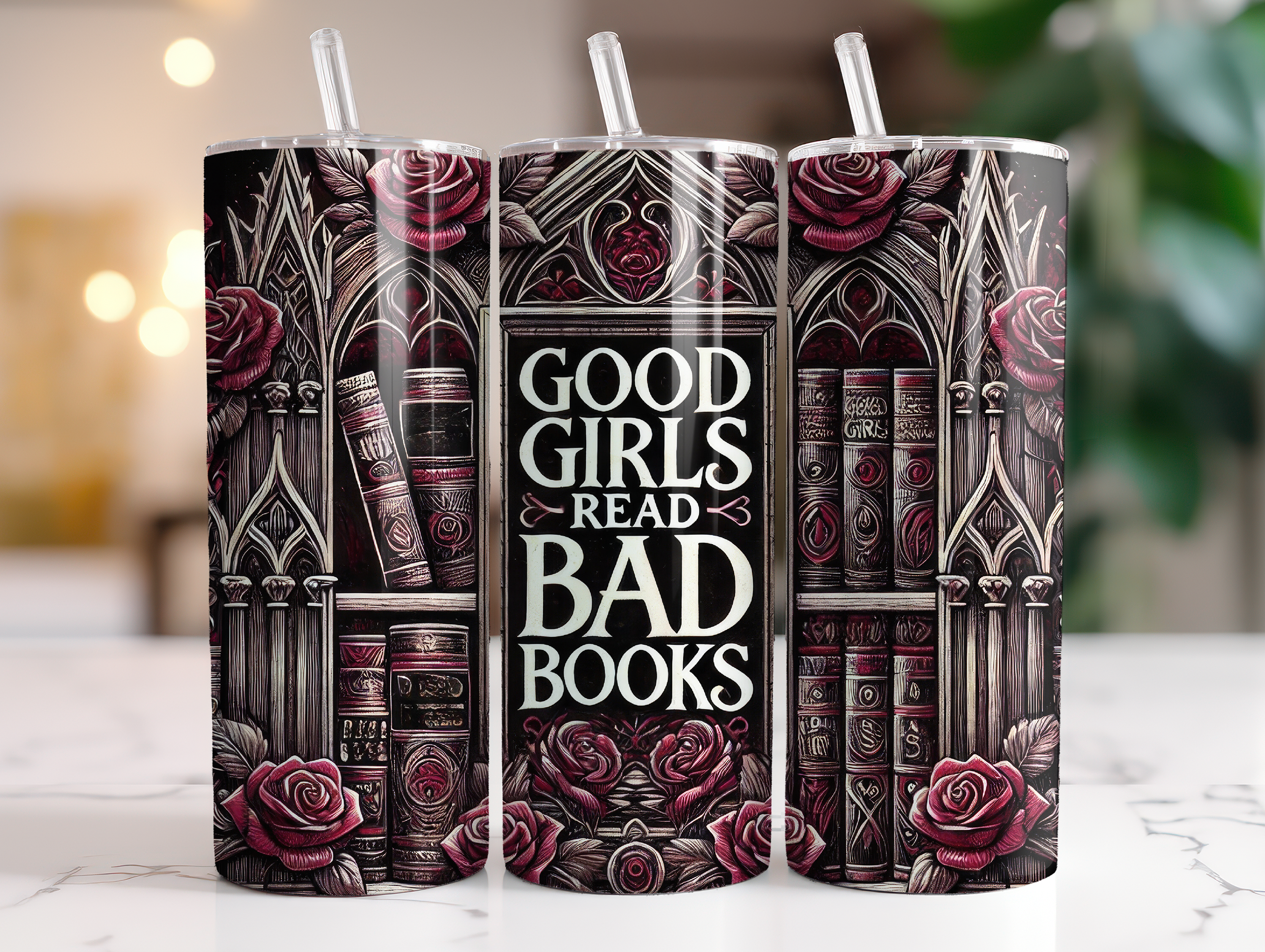 Good Girls Read Bad Books 20oz Skinny Tumbler