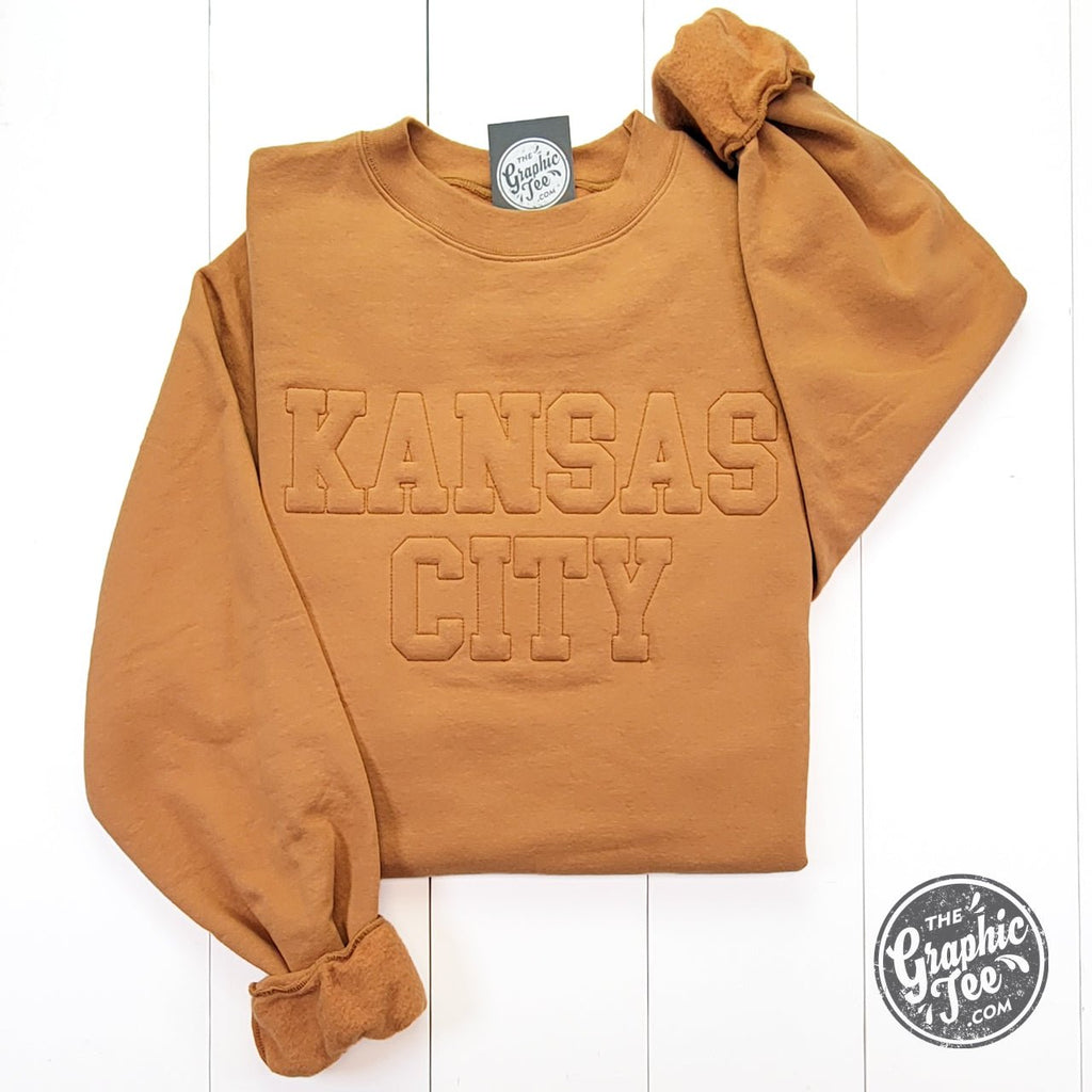 Kansas City Tonal 3D Champion® Gold Glint Crewneck Sweatshirt