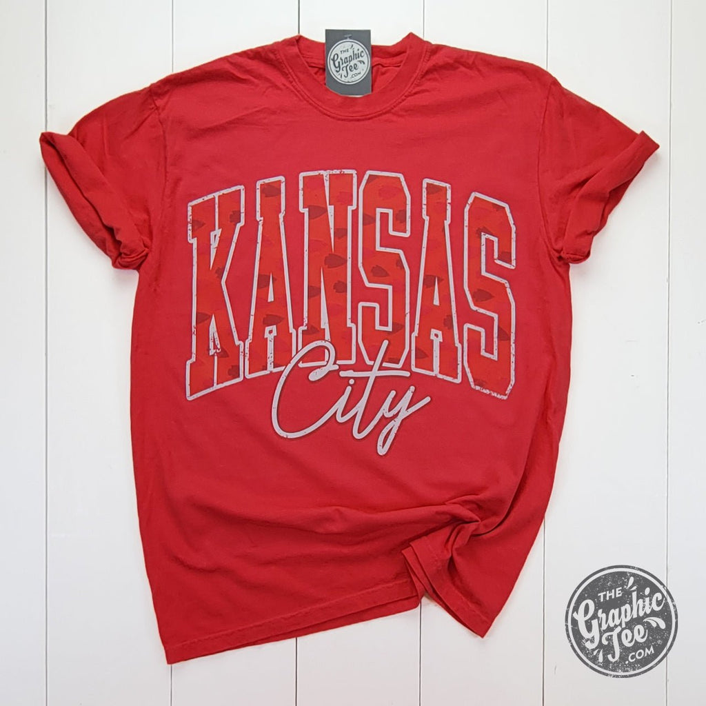 Kansas City Arrowhead Camo Paprika Pigment Dyed Tee