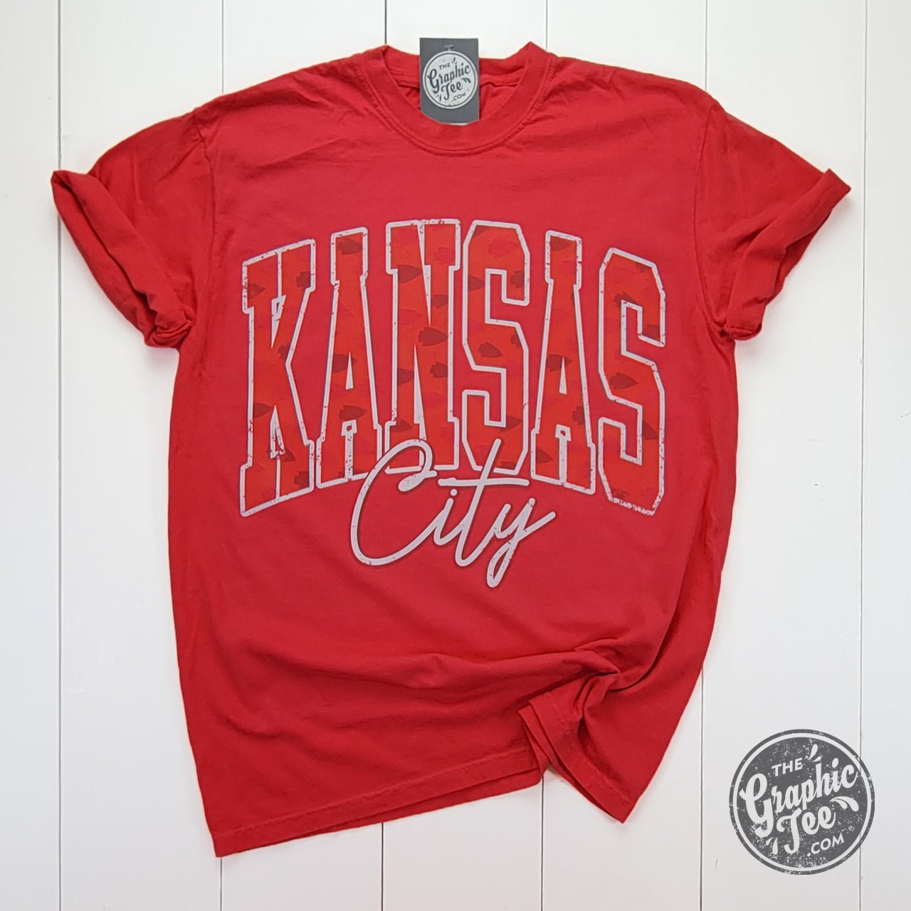 Kansas City Arrowhead Camo Paprika Pigment Dyed Tee