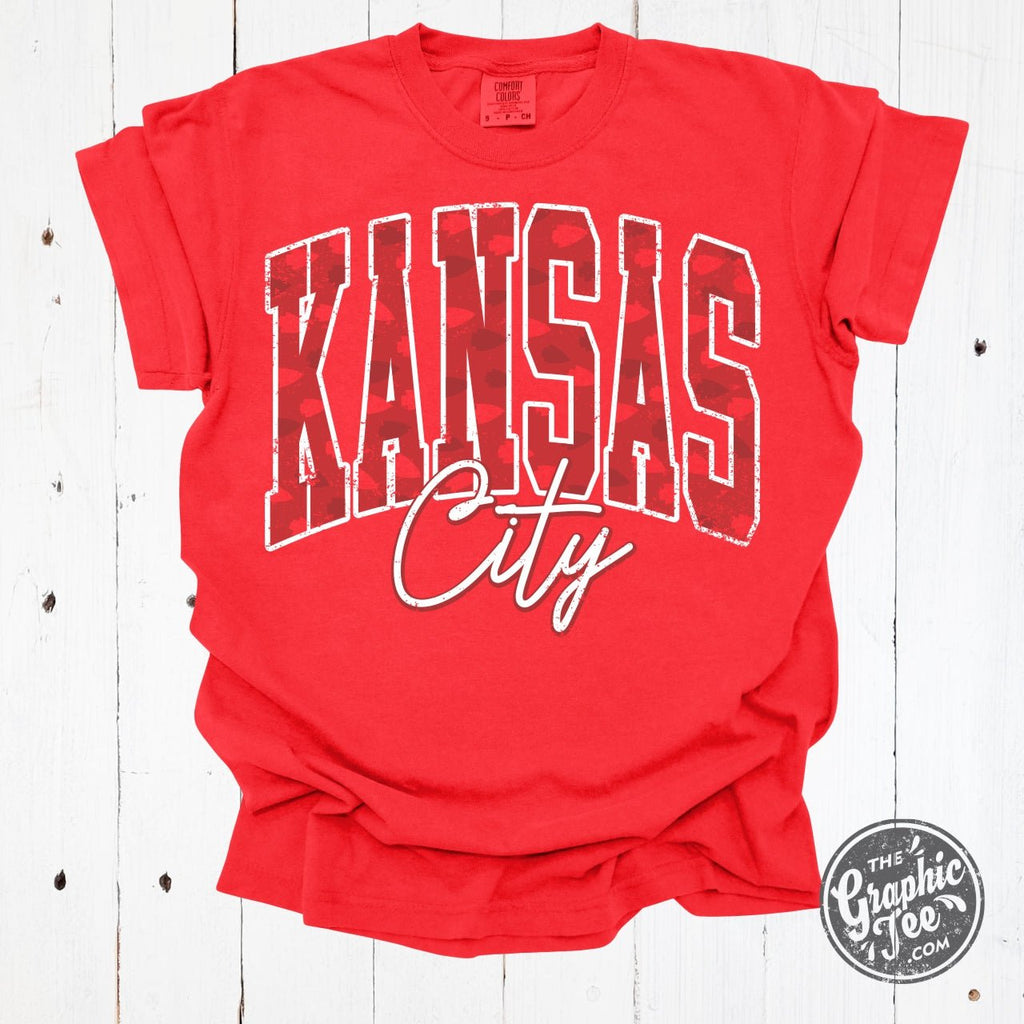 Kansas City Arrowhead Camo Paprika Pigment Dyed Tee