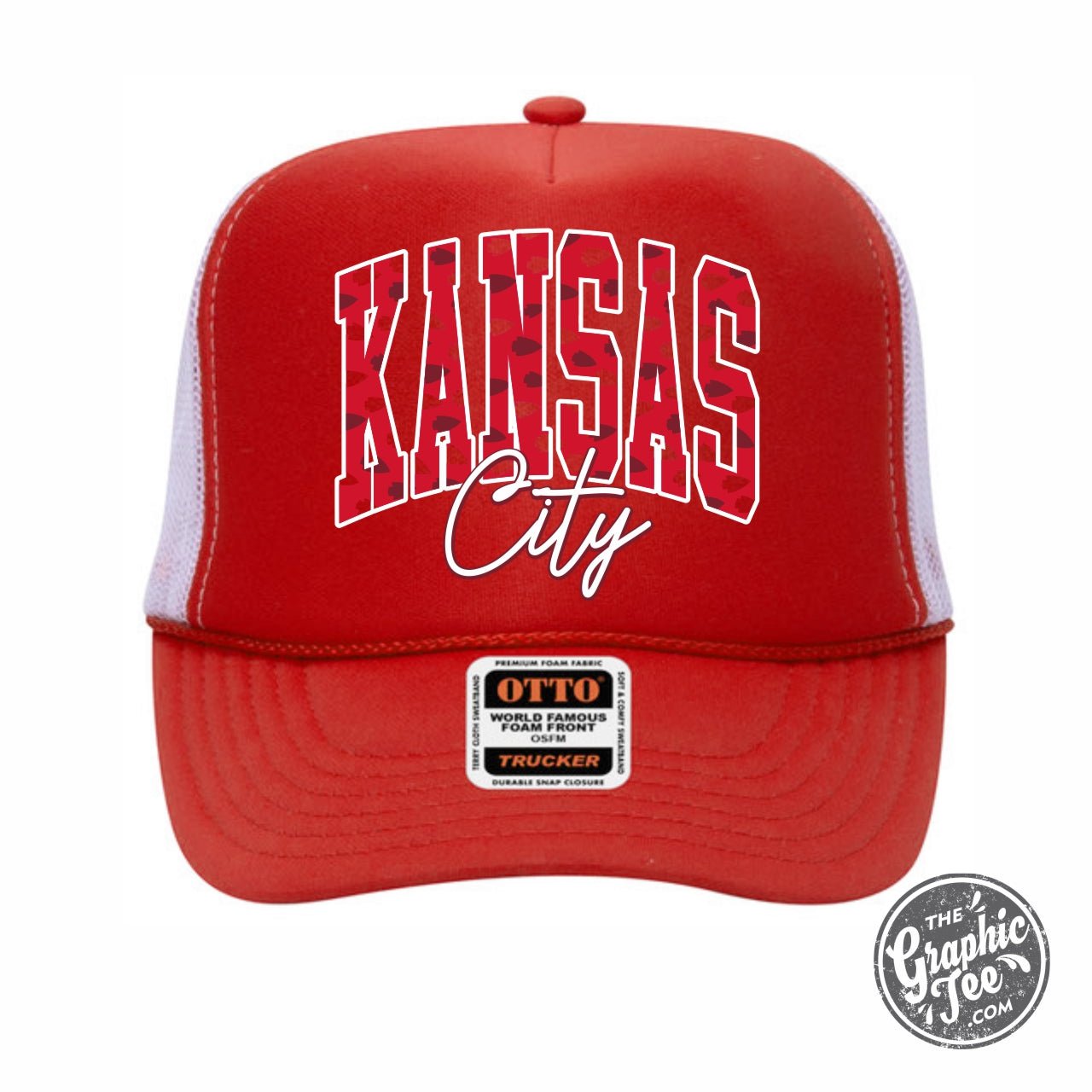 Kansas City Arrowhead Camo Red and White Foam Trucker Cap