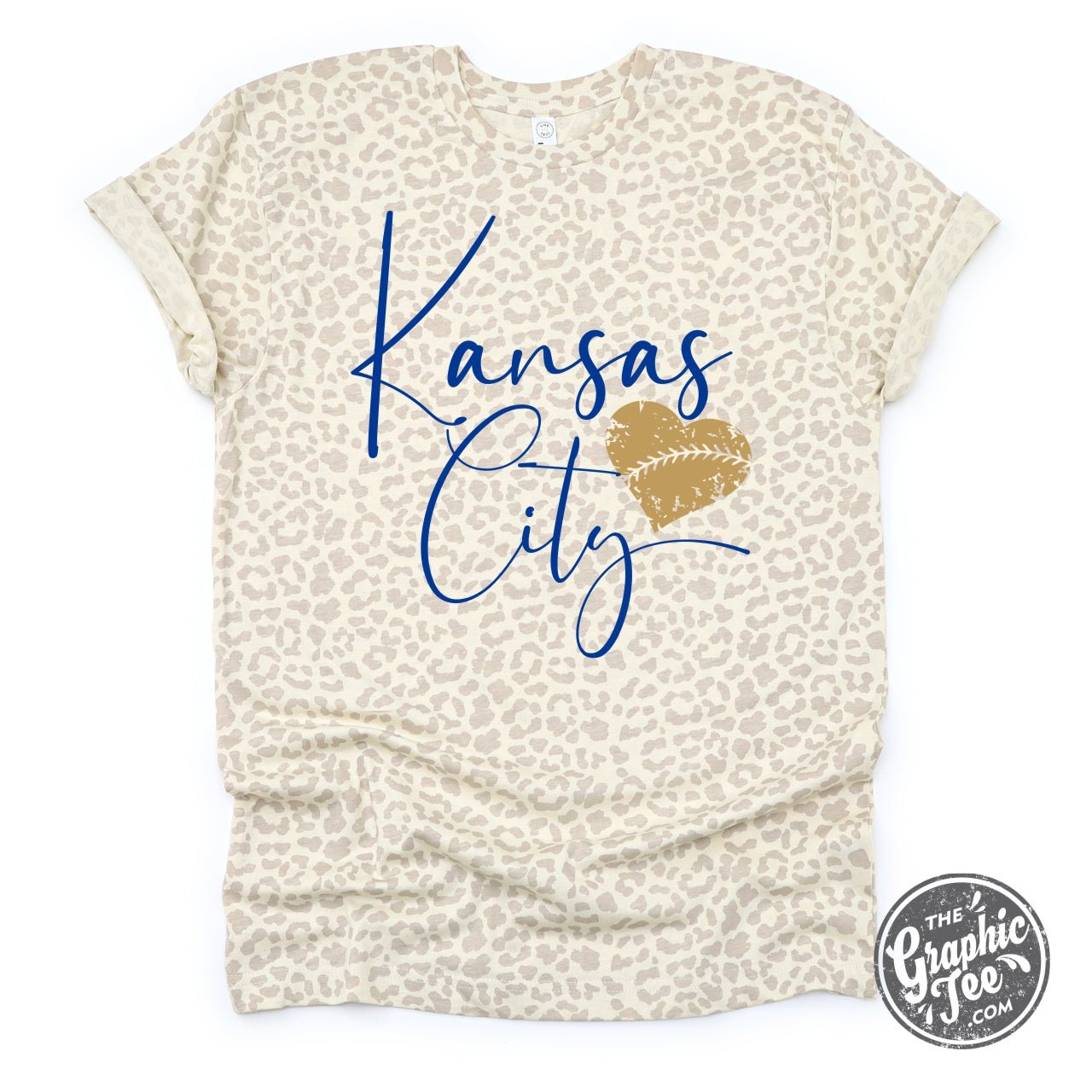 Kansas City Baseball Natural Leopard Tee