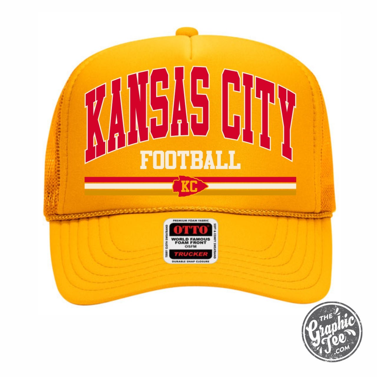 Kansas City Football Gold Foam Trucker Cap