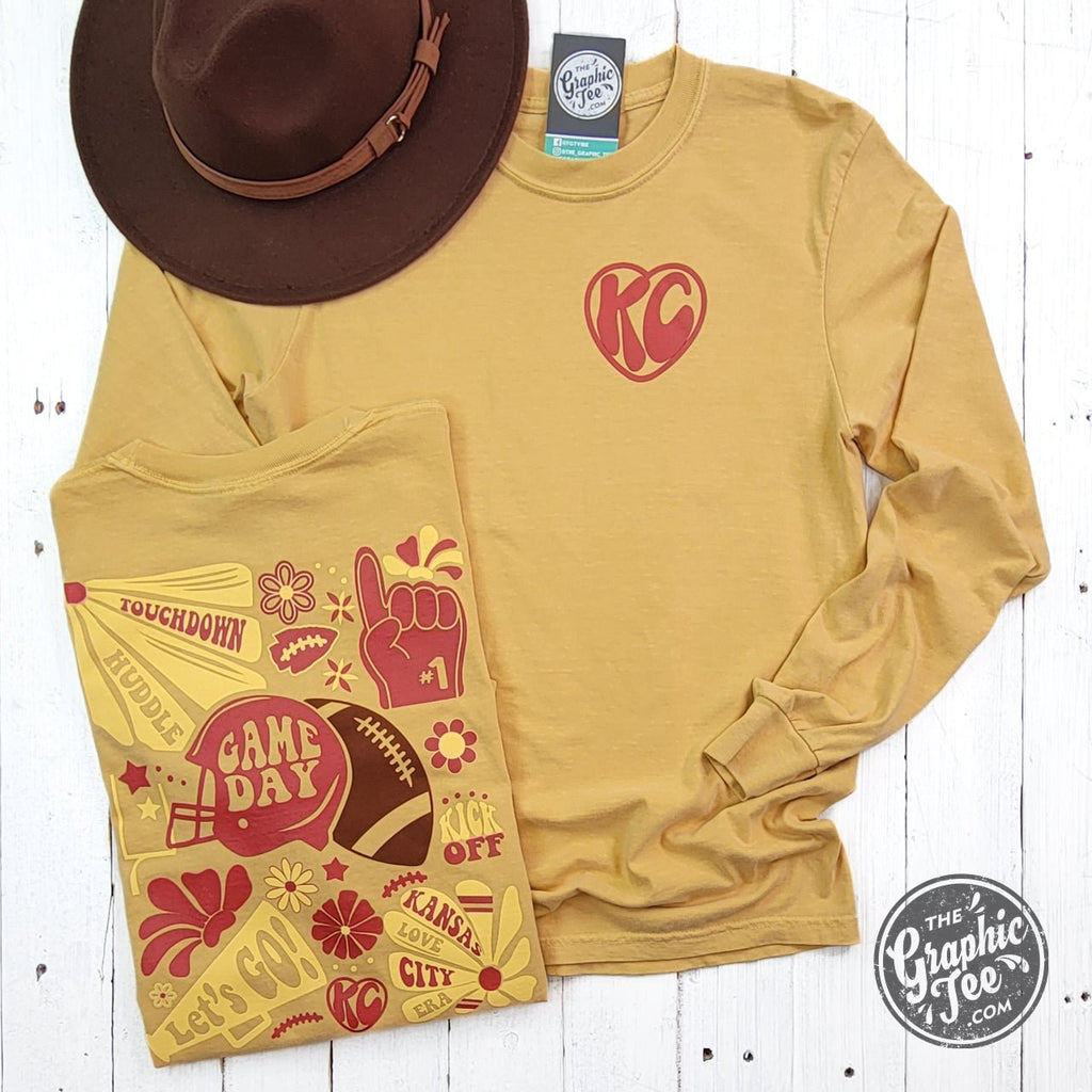 KC Groovy Mustard Comfort Colors Long Sleeve Tee