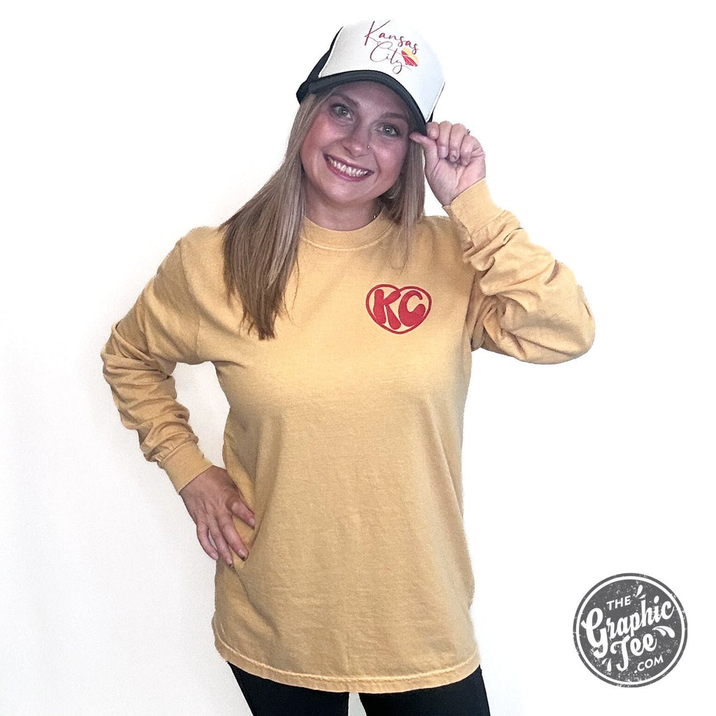 KC Groovy Mustard Comfort Colors Long Sleeve Tee