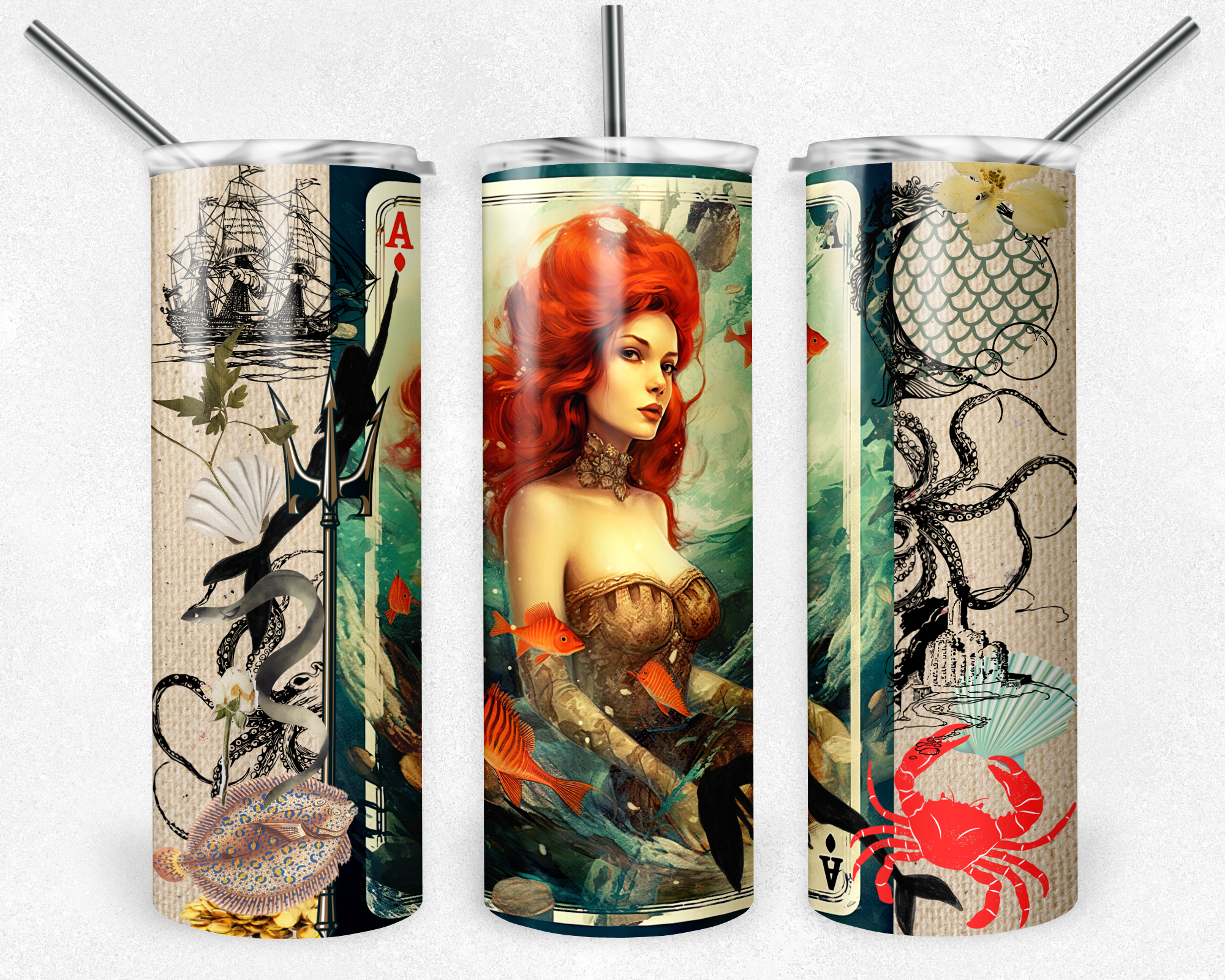 Mermaid - Magical - Vintage 20oz Skinny Tumbler