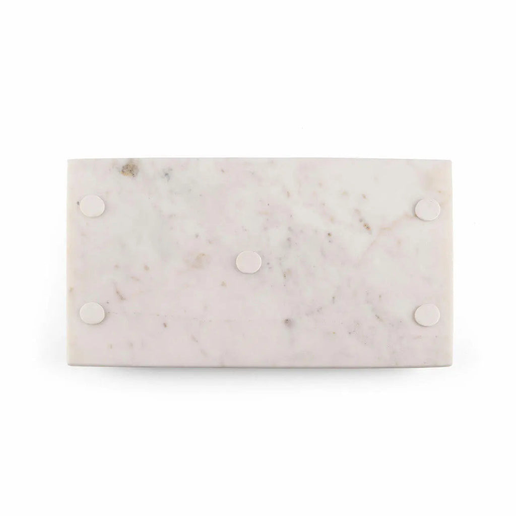 Marcella Marble Tray with Leaf Handles