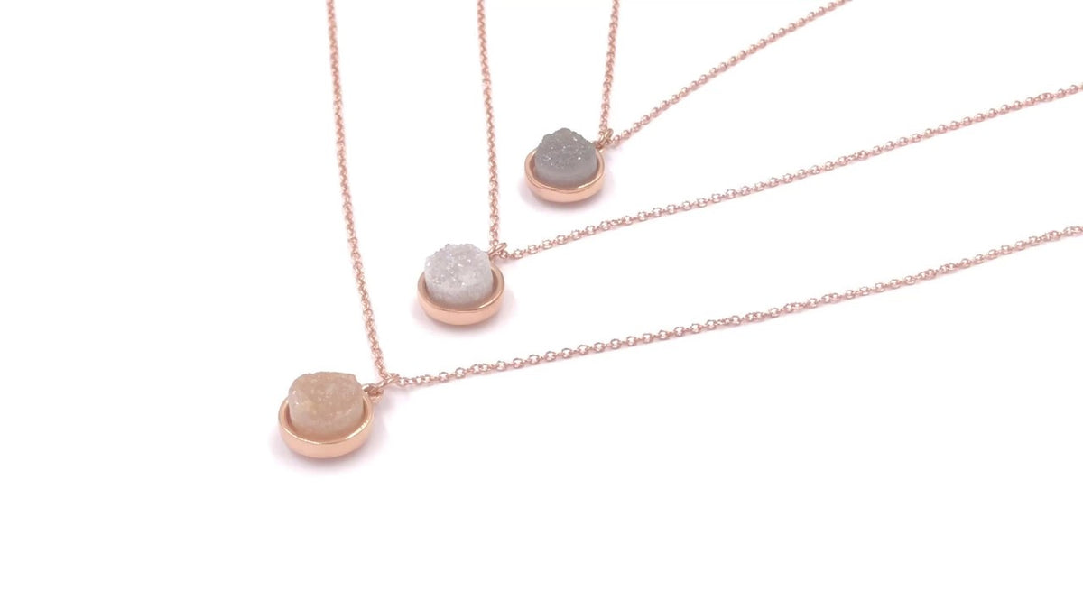 Kinsley Armelle Stone Collection - Rose Gold Quartz Necklace Set