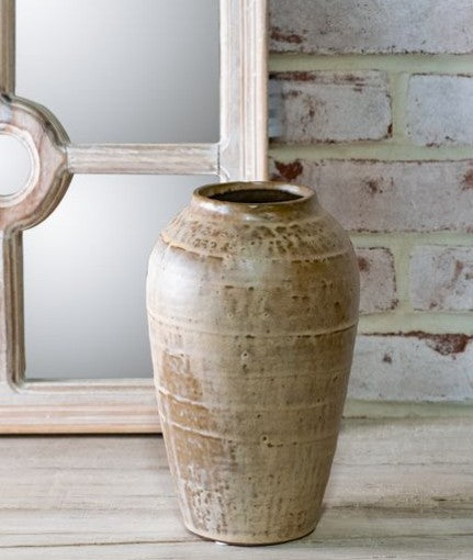Milky Beige Ceramic Vase, 2 Size Options