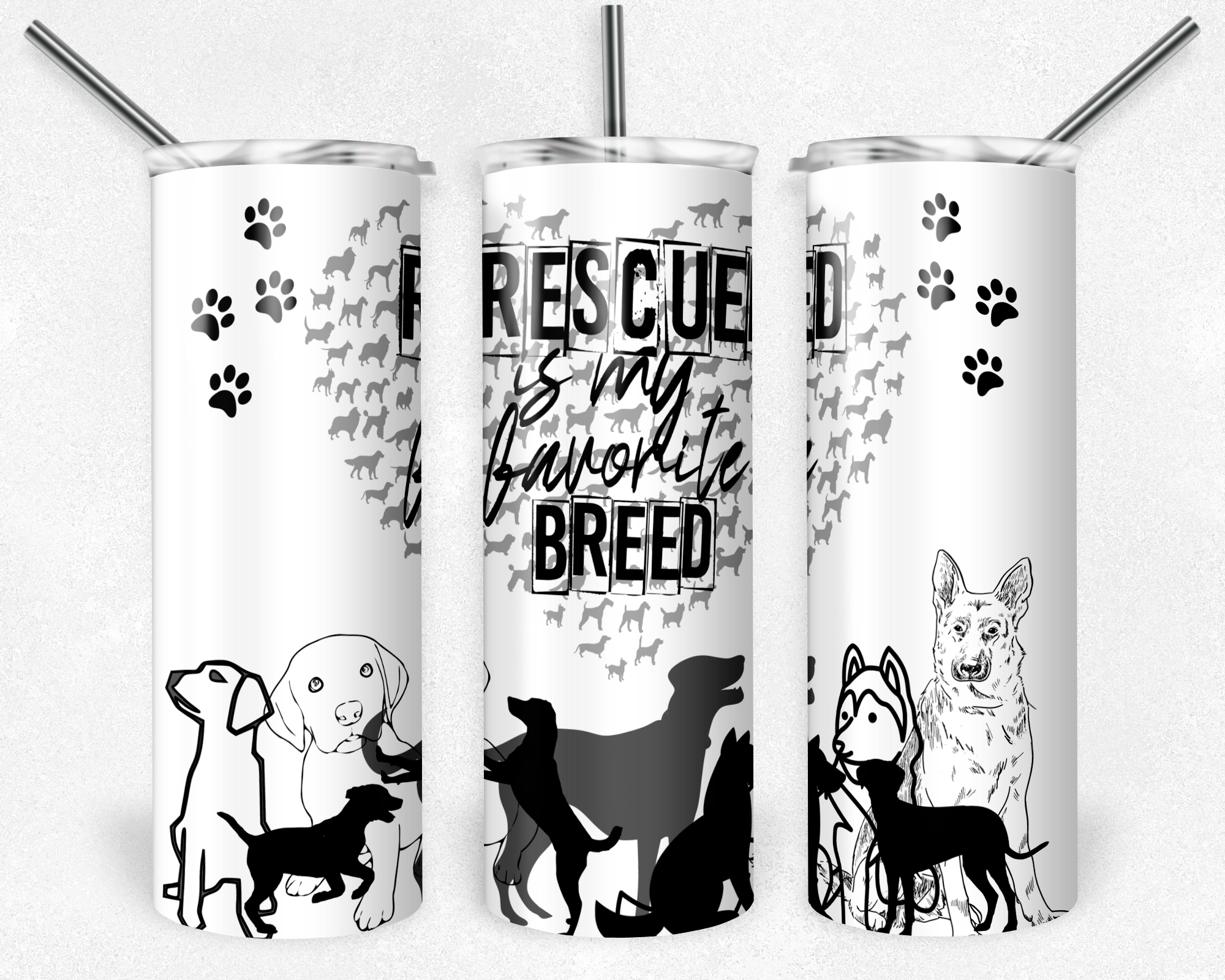 Rescued is my Favorite Breed / Dog 20oz Skinny Tumbler