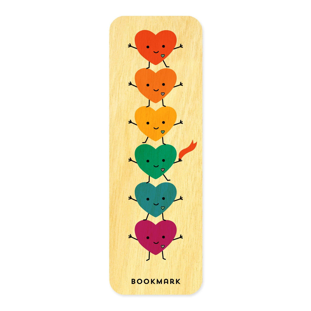 Happy Hearts Book Buddies Wood Mini Bookmark + Pin Gift Set