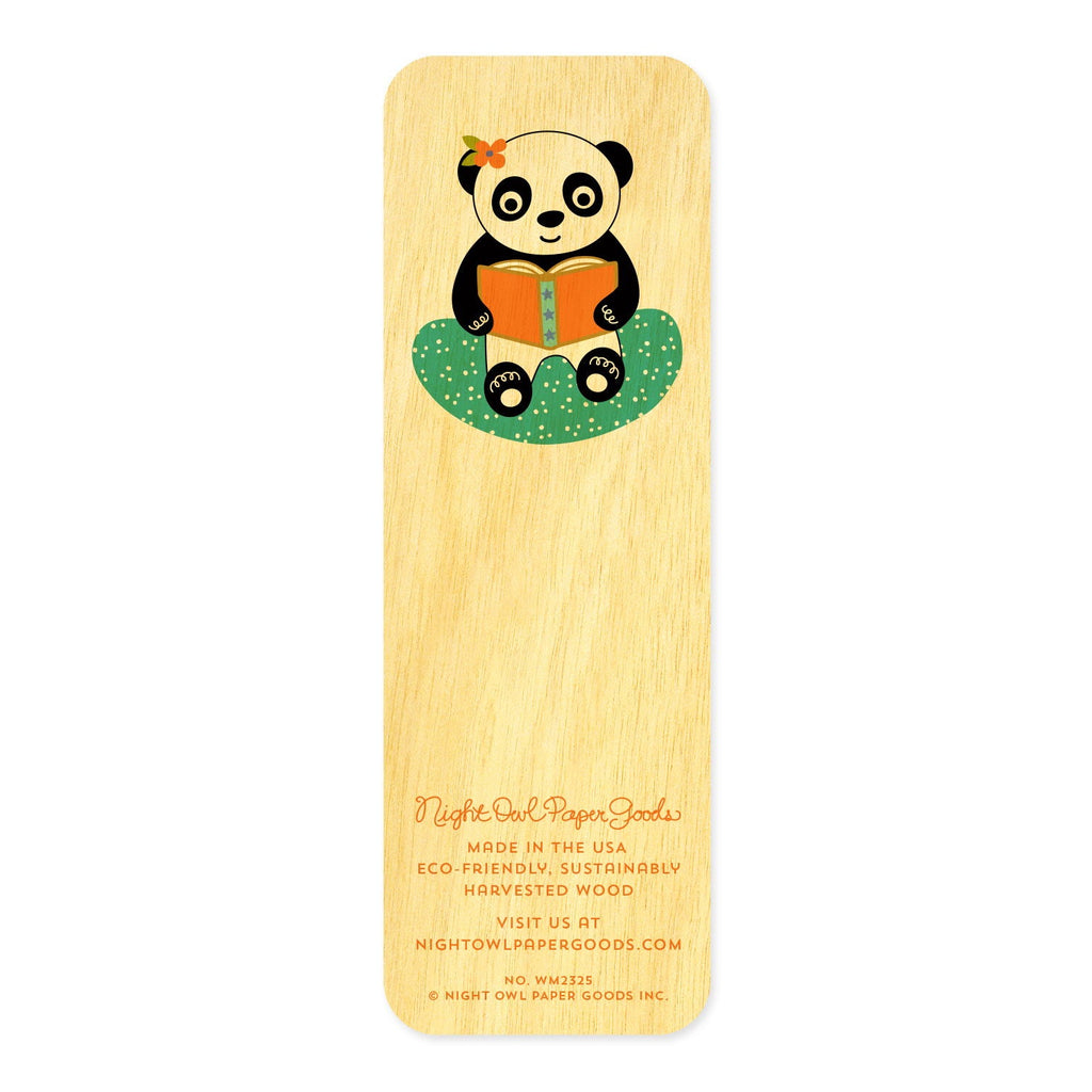 Panda Pages Book Buddies Wood Mini Bookmark + Pin Gift Set
