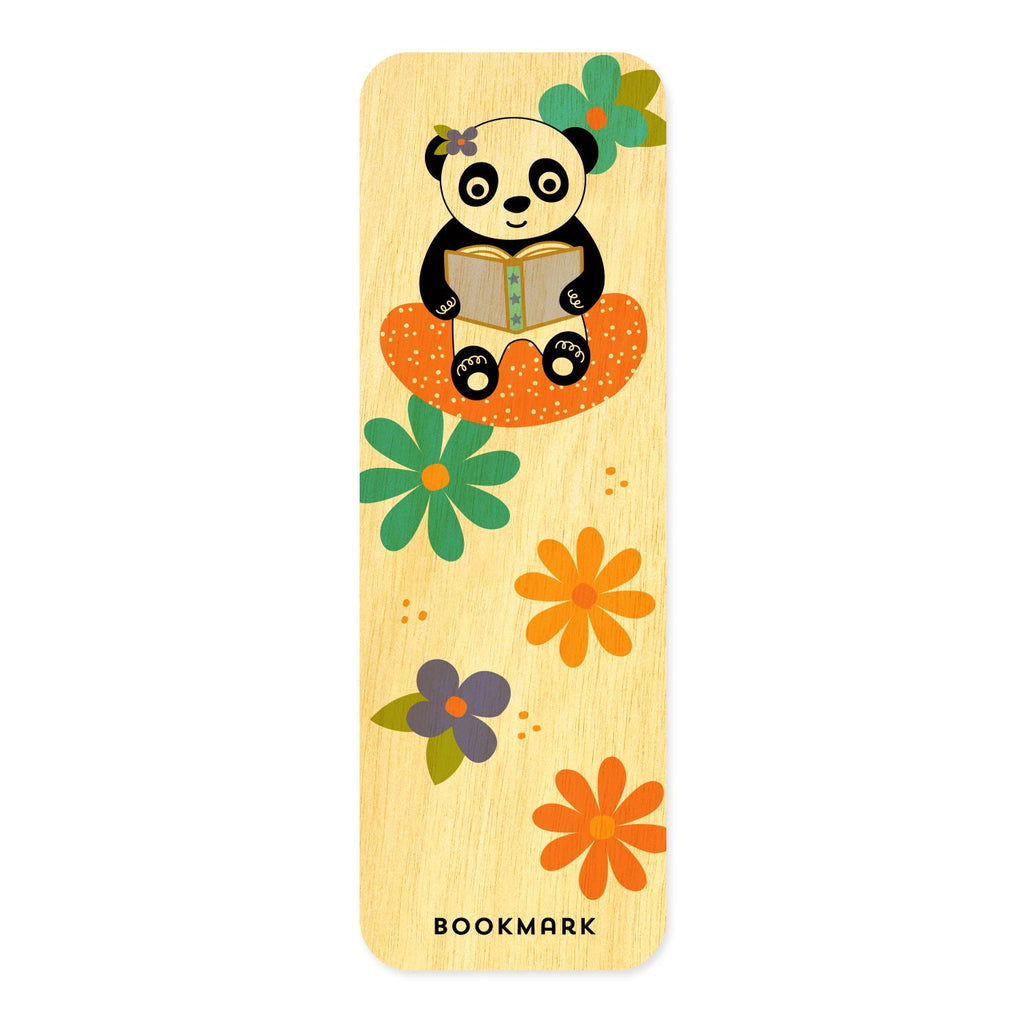 Panda Pages Book Buddies Wood Mini Bookmark + Pin Gift Set