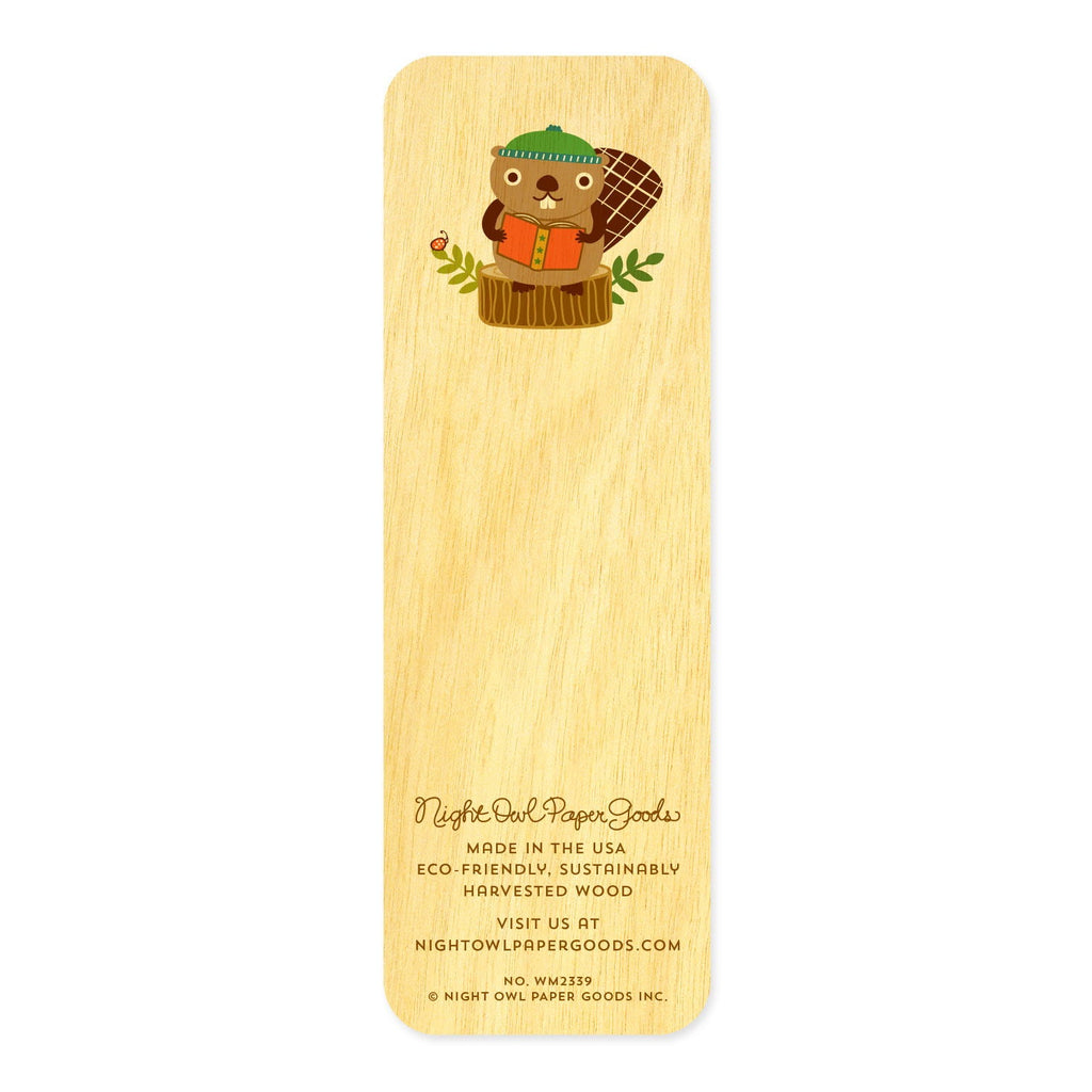 Bookish Beaver Book Buddies Wood Mini Bookmark + Pin Gift Set