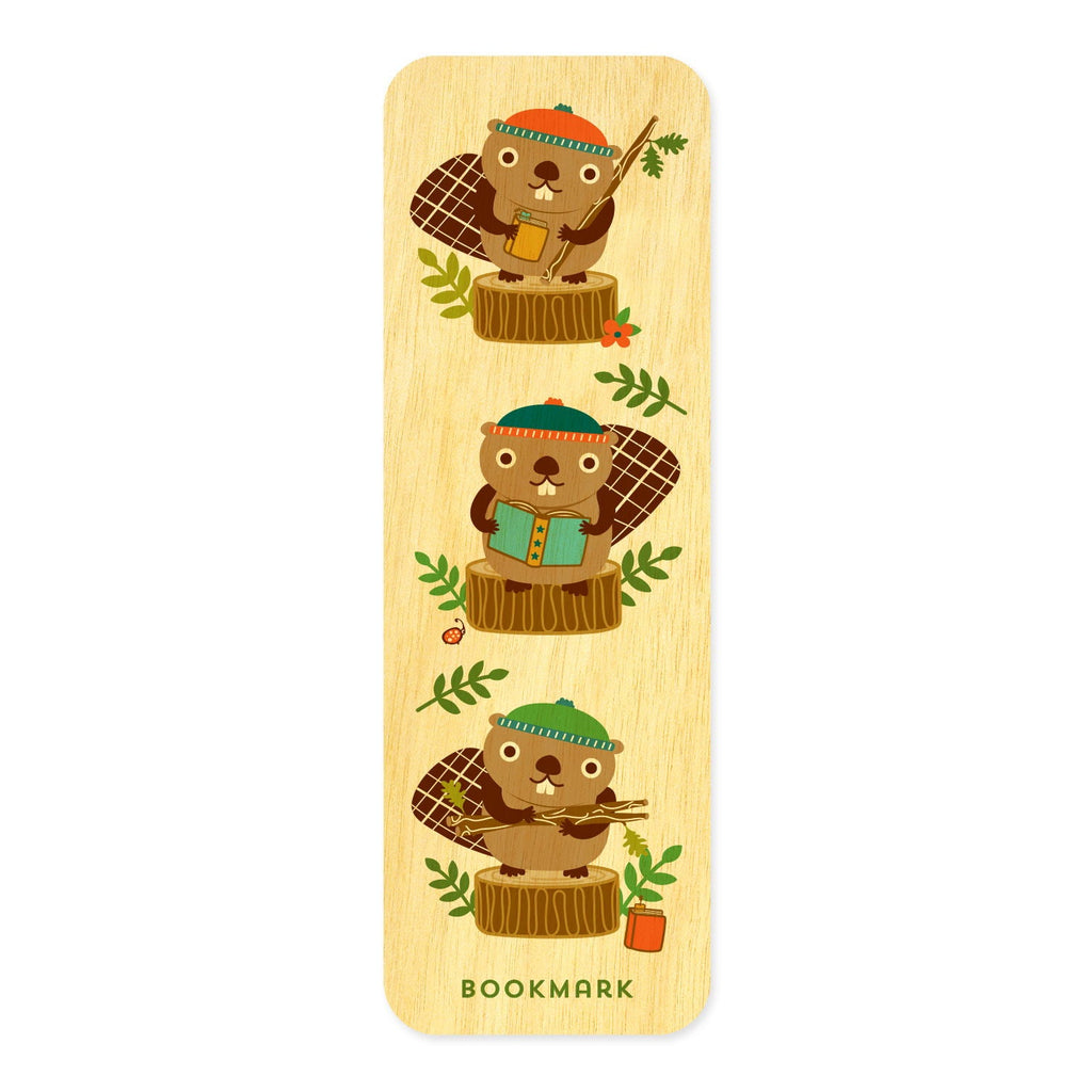 Bookish Beaver Book Buddies Wood Mini Bookmark + Pin Gift Set