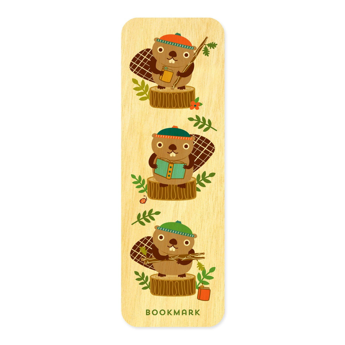 Bookish Beaver Book Buddies Wood Mini Bookmark + Pin Gift Set